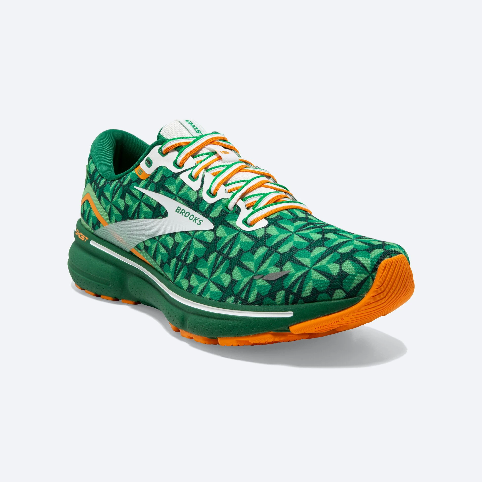 Brooks Ghost 15 371 - Green/White/Orange - Image 2