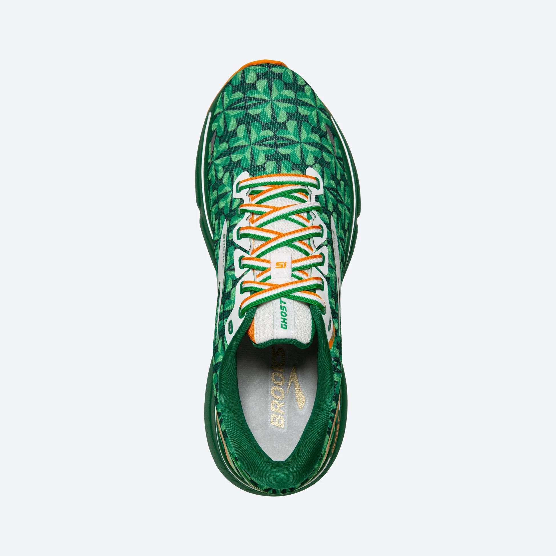 Brooks Ghost 15 371 - Green/White/Orange - Image 3