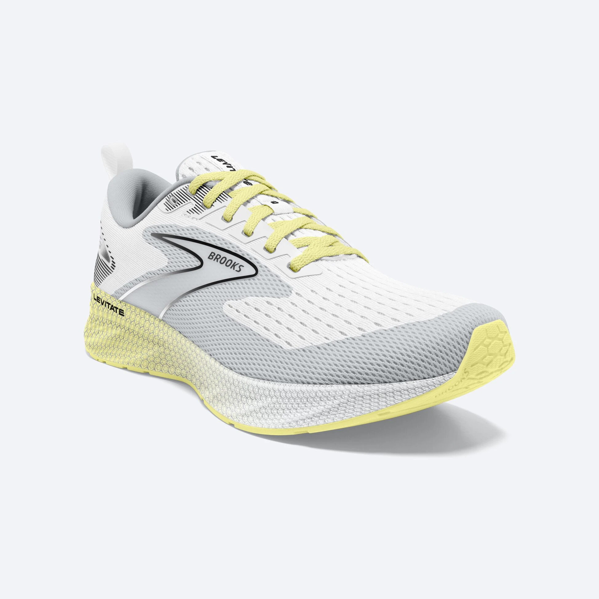 Brooks Levitate 6 137 - White/Oyster/Yellow - Image 2
