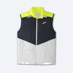 Brooks Run Visible Insulated Vest 134 - White/Asphalt/Nightlife