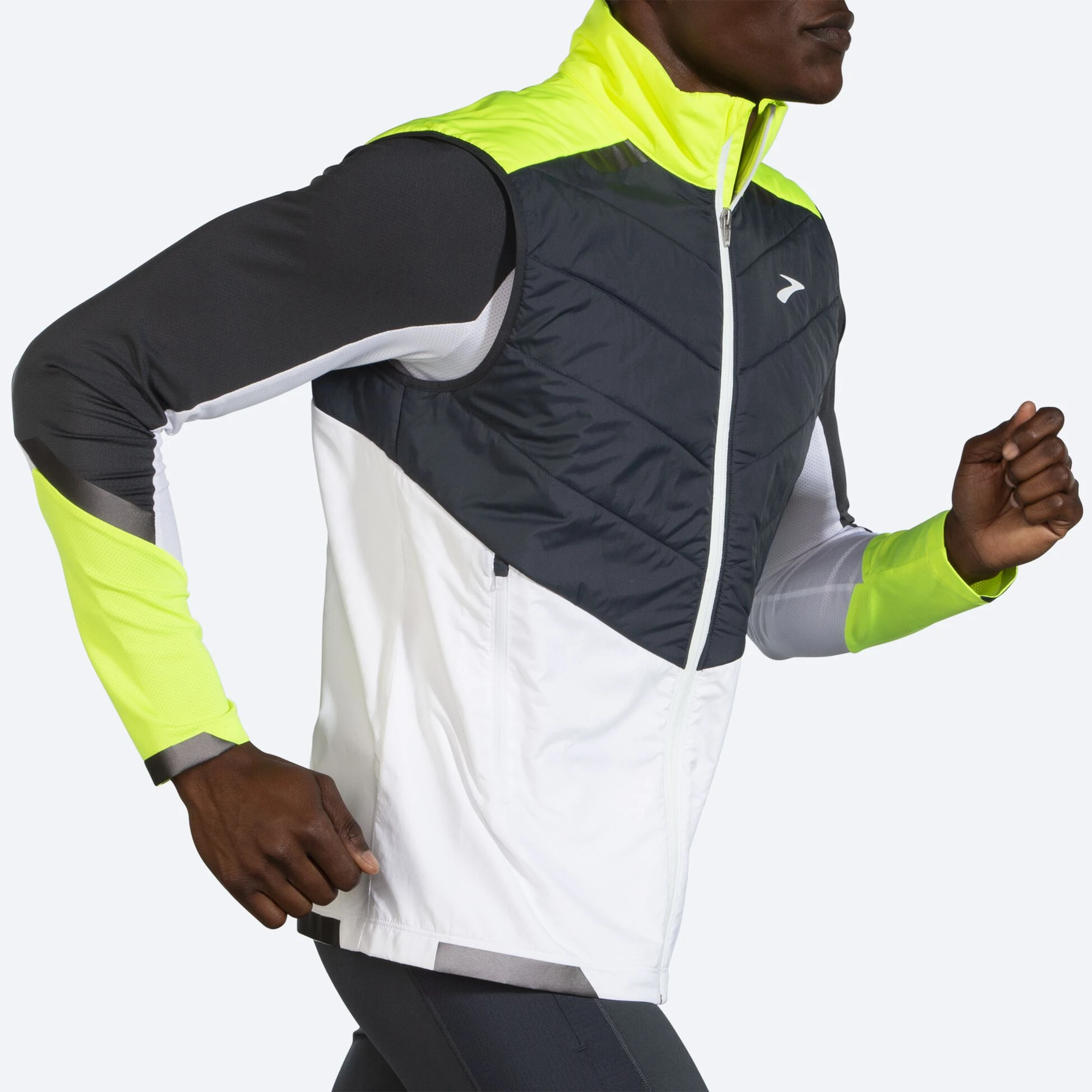 Brooks Run Visible Insulated Vest 134 - White/Asphalt/Nightlife - Image 4