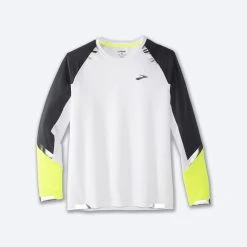 Brooks Run Visible Long Sleeve 134 - White/Asphalt/Nightlife