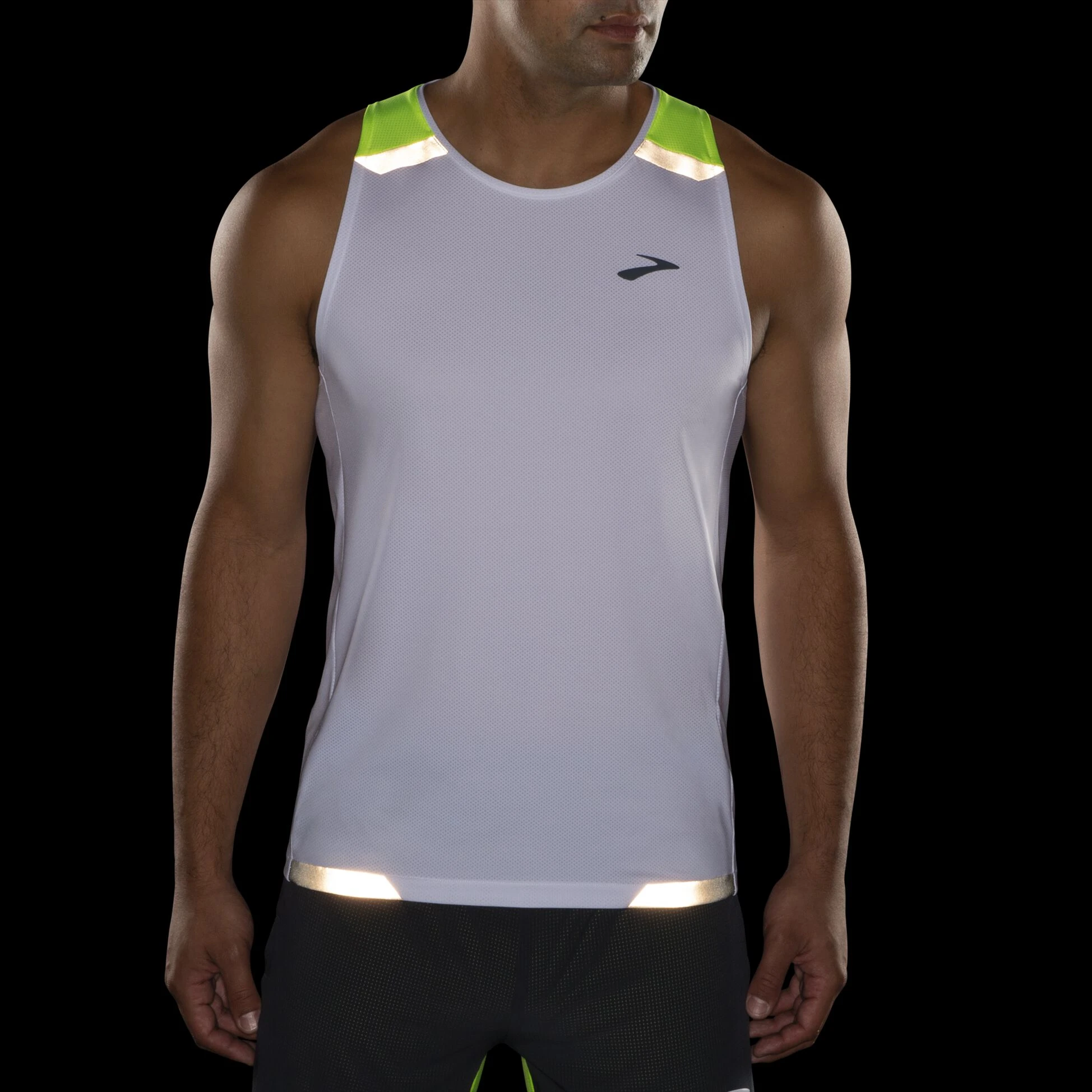 Brooks Run Visible Tank 134 - White/Asphalt/Nightlife - Image 5