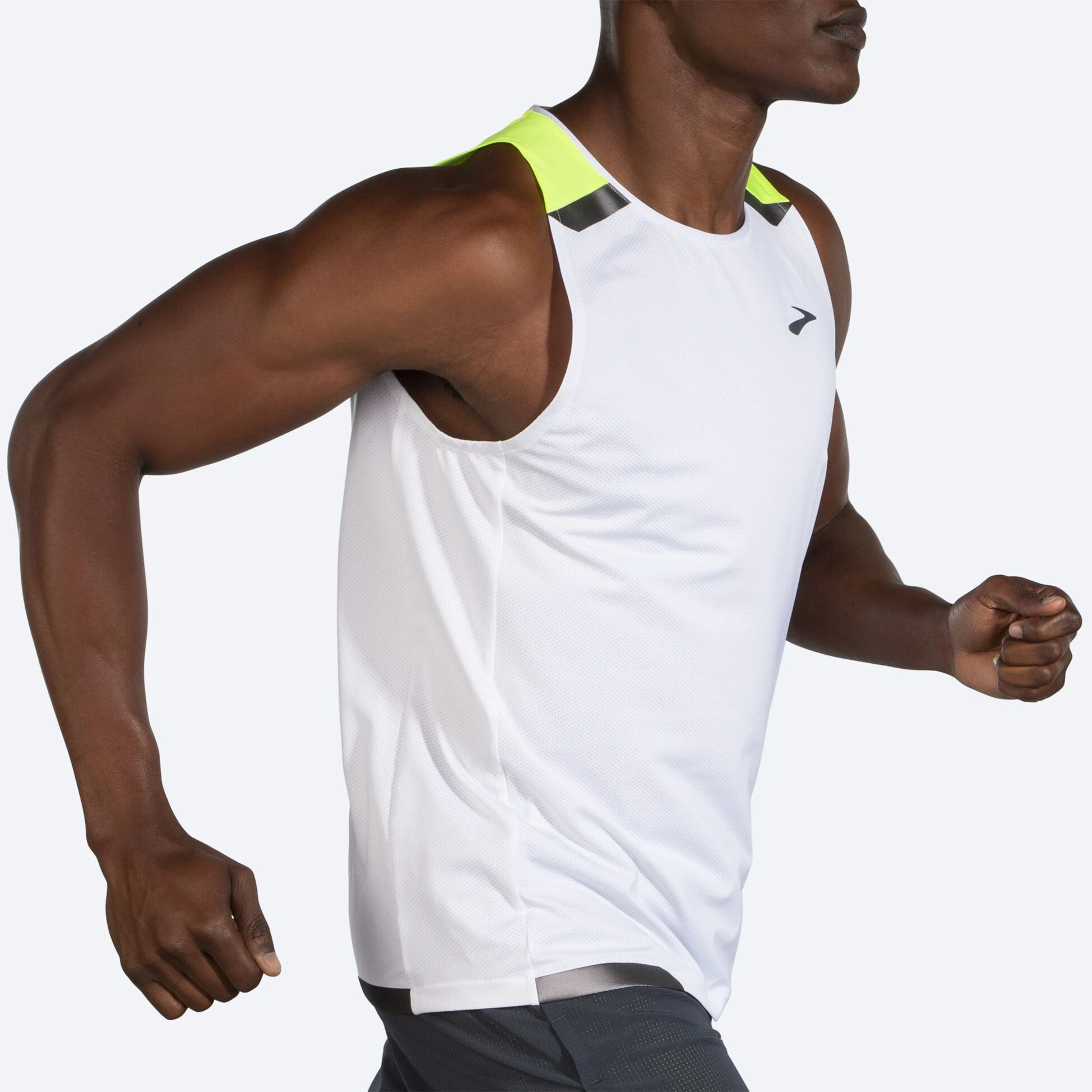 Brooks Run Visible Tank 134 - White/Asphalt/Nightlife - Image 4