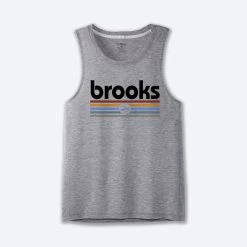 Brooks Distance Tank 2.0 061 - Heather Ash/BR Track Stripe