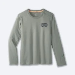 Brooks Distance Long Sleeve 2.0 348 - Pebble/Miles Of Fun