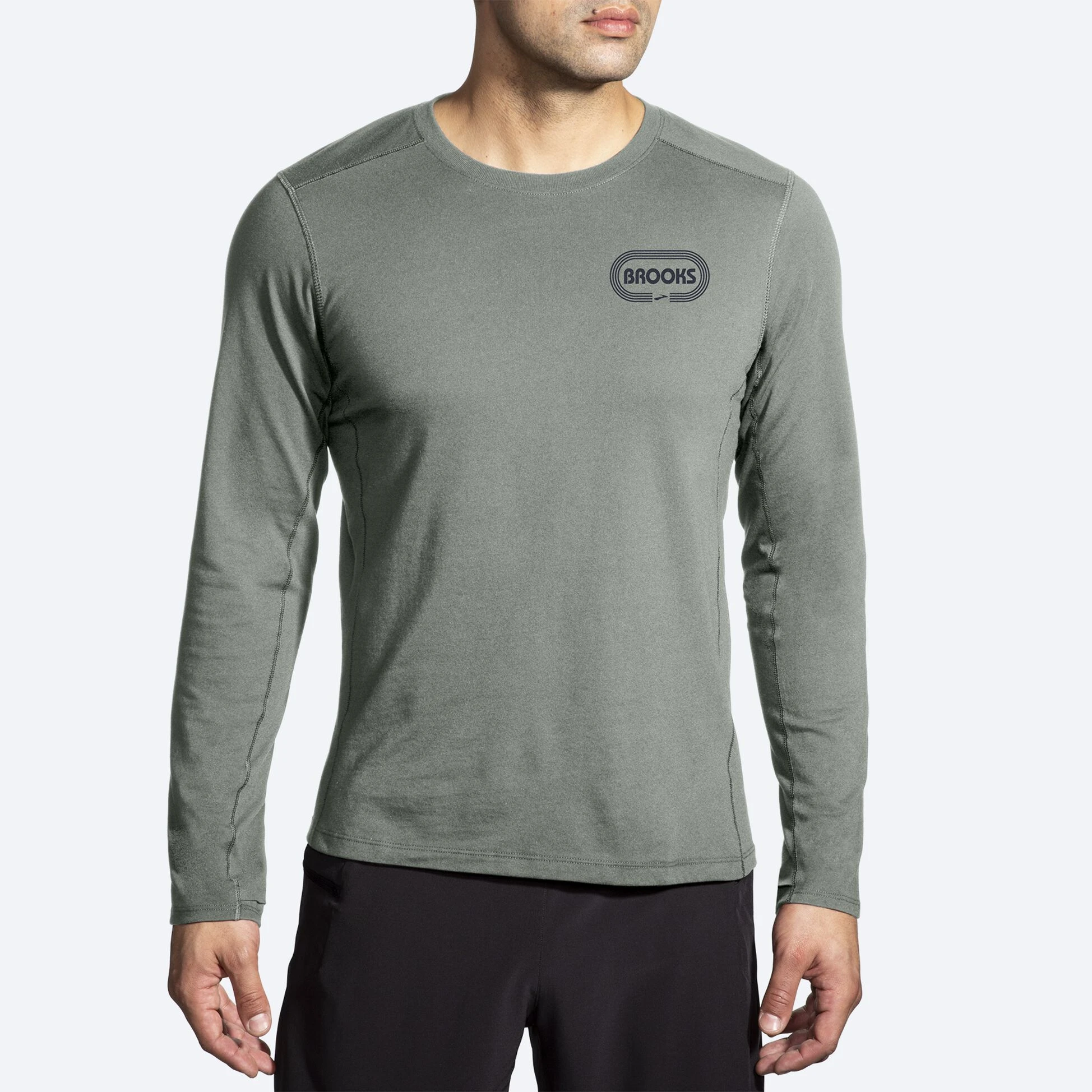 Brooks Distance Long Sleeve 2.0 348 - Pebble/Miles Of Fun - Image 2