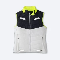 Brooks Run Visible Insulated Vest 134 - White/Asphalt/Nightlife