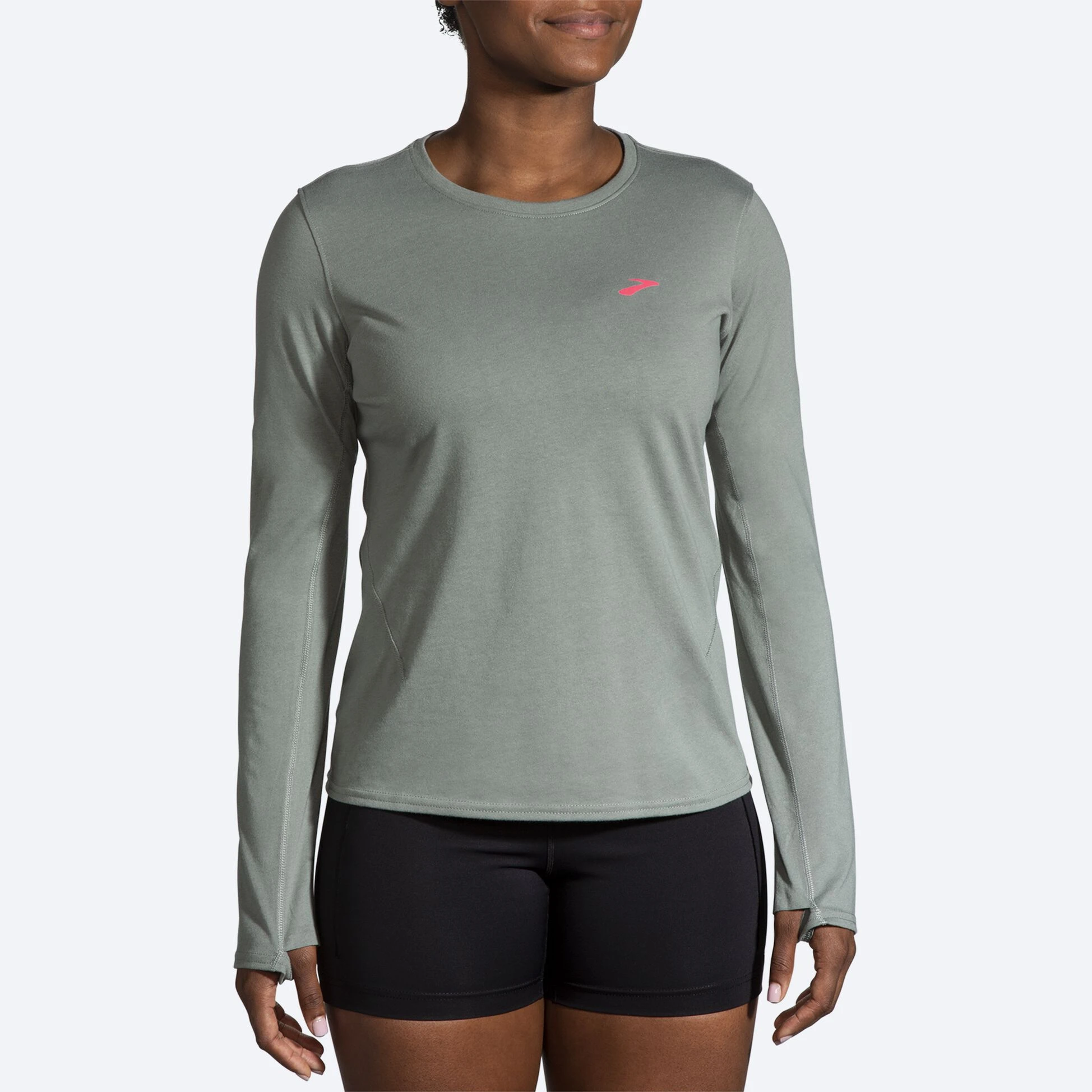 Brooks Distance Long Sleeve 2.0 356 - Dark Pebble - Image 2