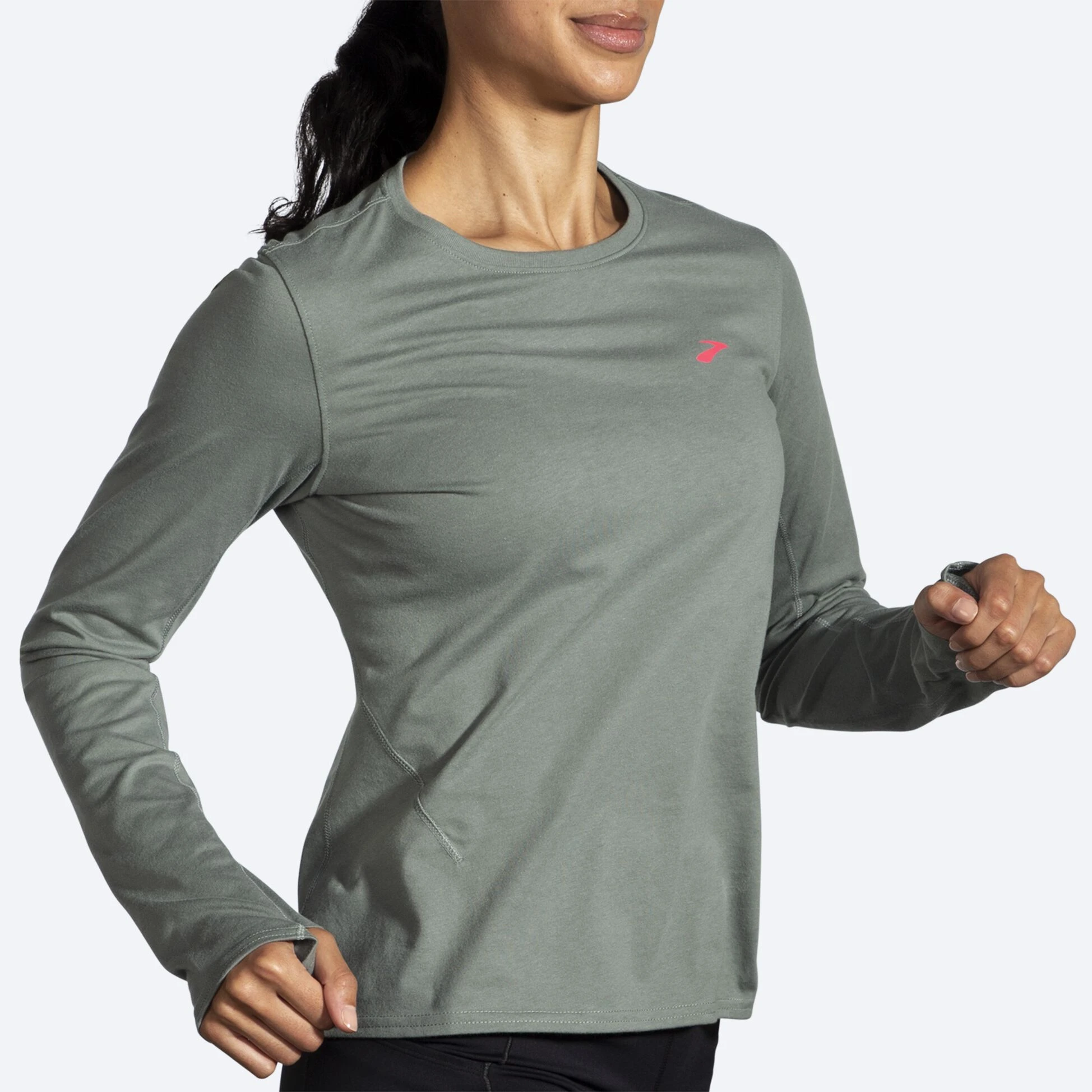 Brooks Distance Long Sleeve 2.0 356 - Dark Pebble - Image 4