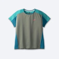 Brooks Sprint Free Short Sleeve 2.0 367 - Dark Pebble/Lagoon/Nile Green