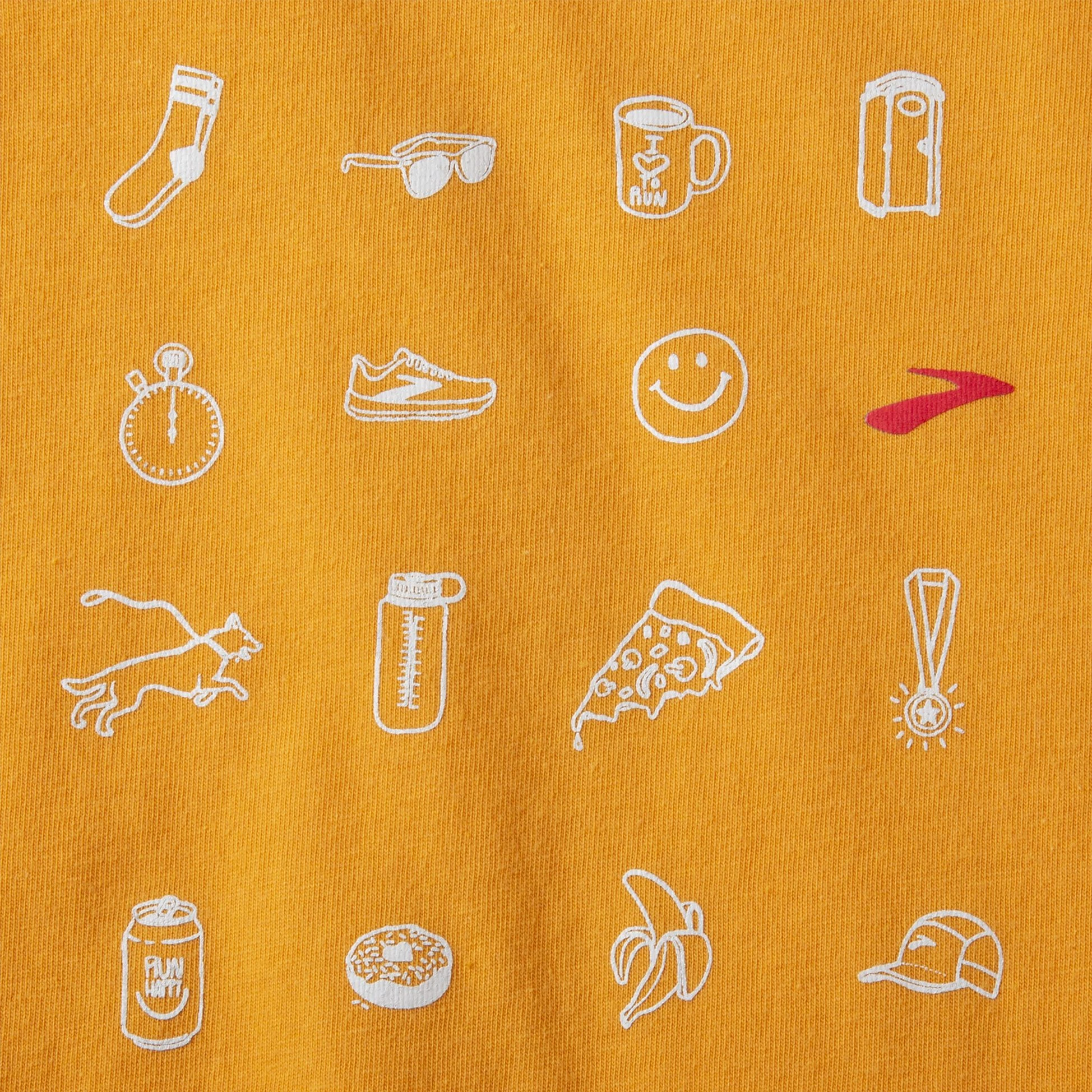 Brooks Distance Short Sleeve 2.0 899 - Heather Sun Glow/Run Icons - Image 5