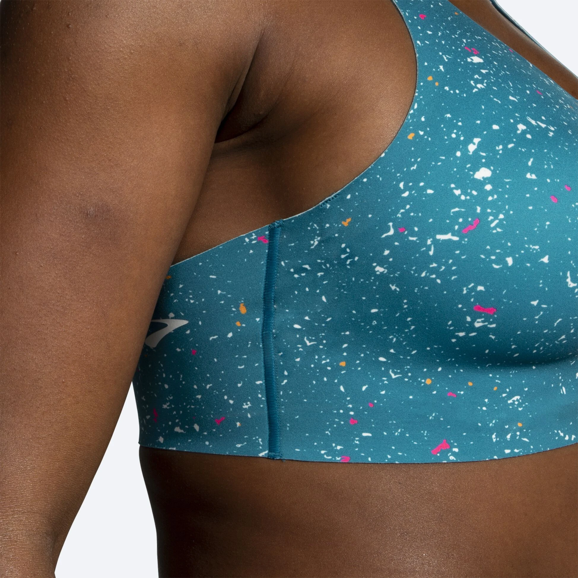 Brooks Dare Racerback Run Bra 2.0 464 - Lagoon Speckle Print - Image 7