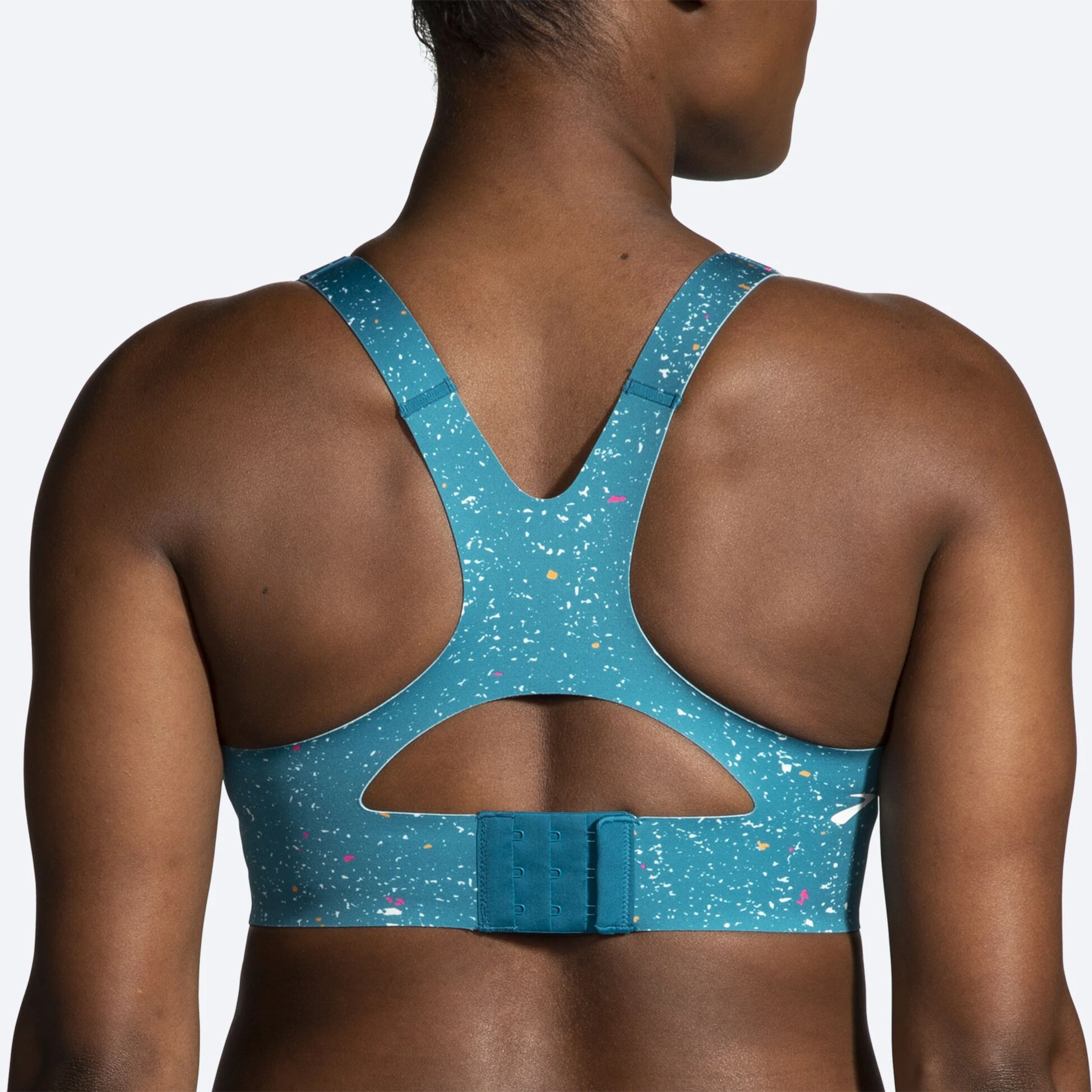 Brooks Dare Racerback Run Bra 2.0 464 - Lagoon Speckle Print - Image 3