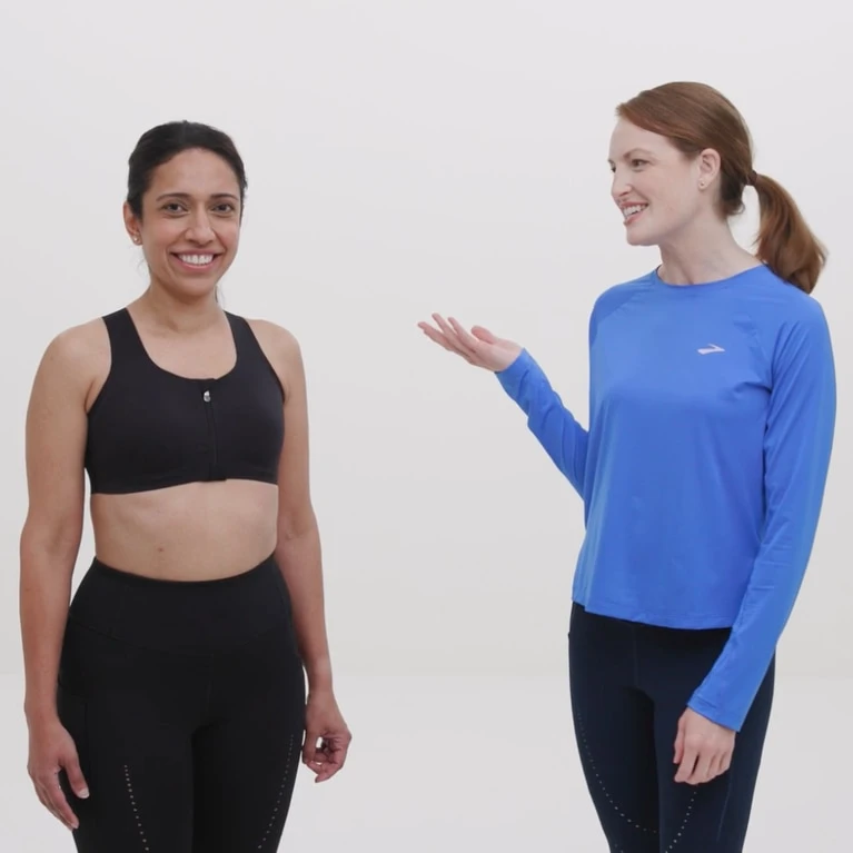 Brooks Dare Zip Run Bra 2.0 326 - Pebble/Dark Pebble/Cool Mint - Image 6